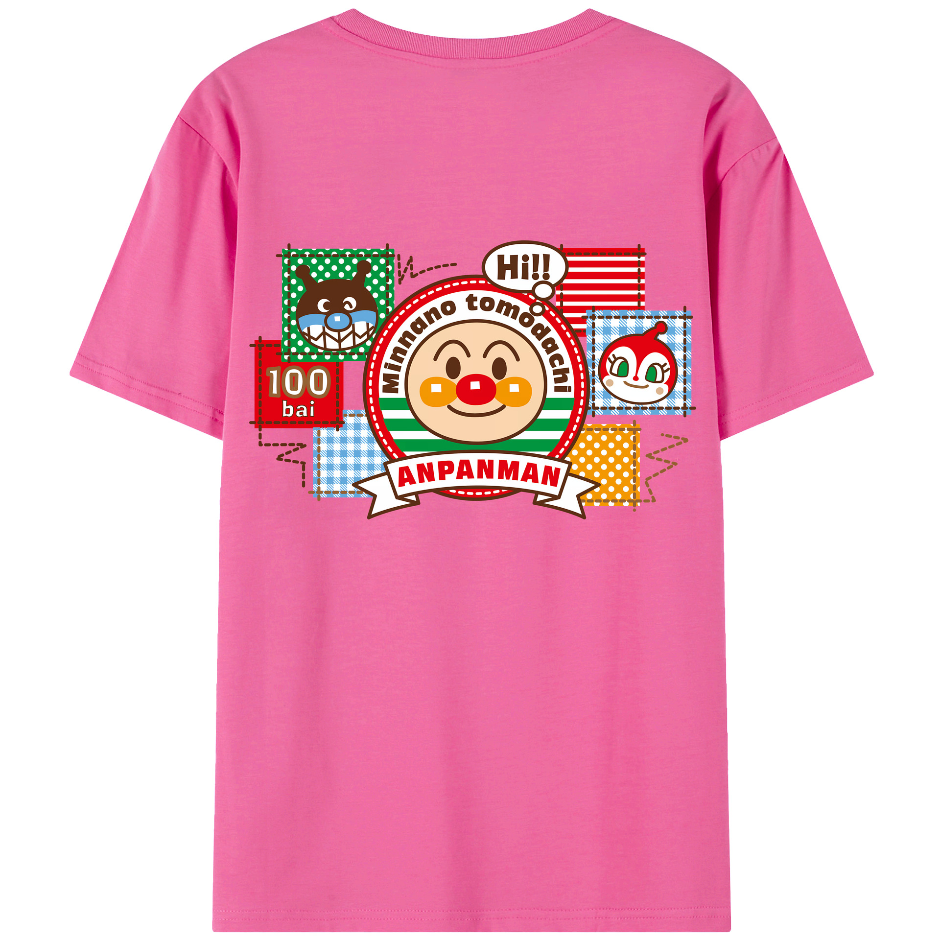 （画像用） アンパンマン Anpanman レディース半袖Tシャツ(バックプリント)